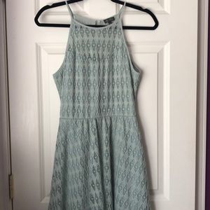 Mint Green High Neck Dress